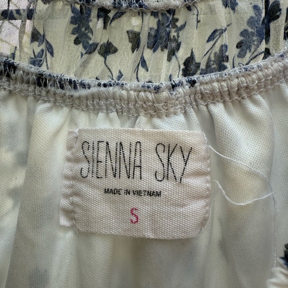 Sienna Sky Blue and White Flutter Sleeve Sundress - Picture 2 of 7